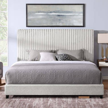 Mei tufted upholstered low deals profile standard bed